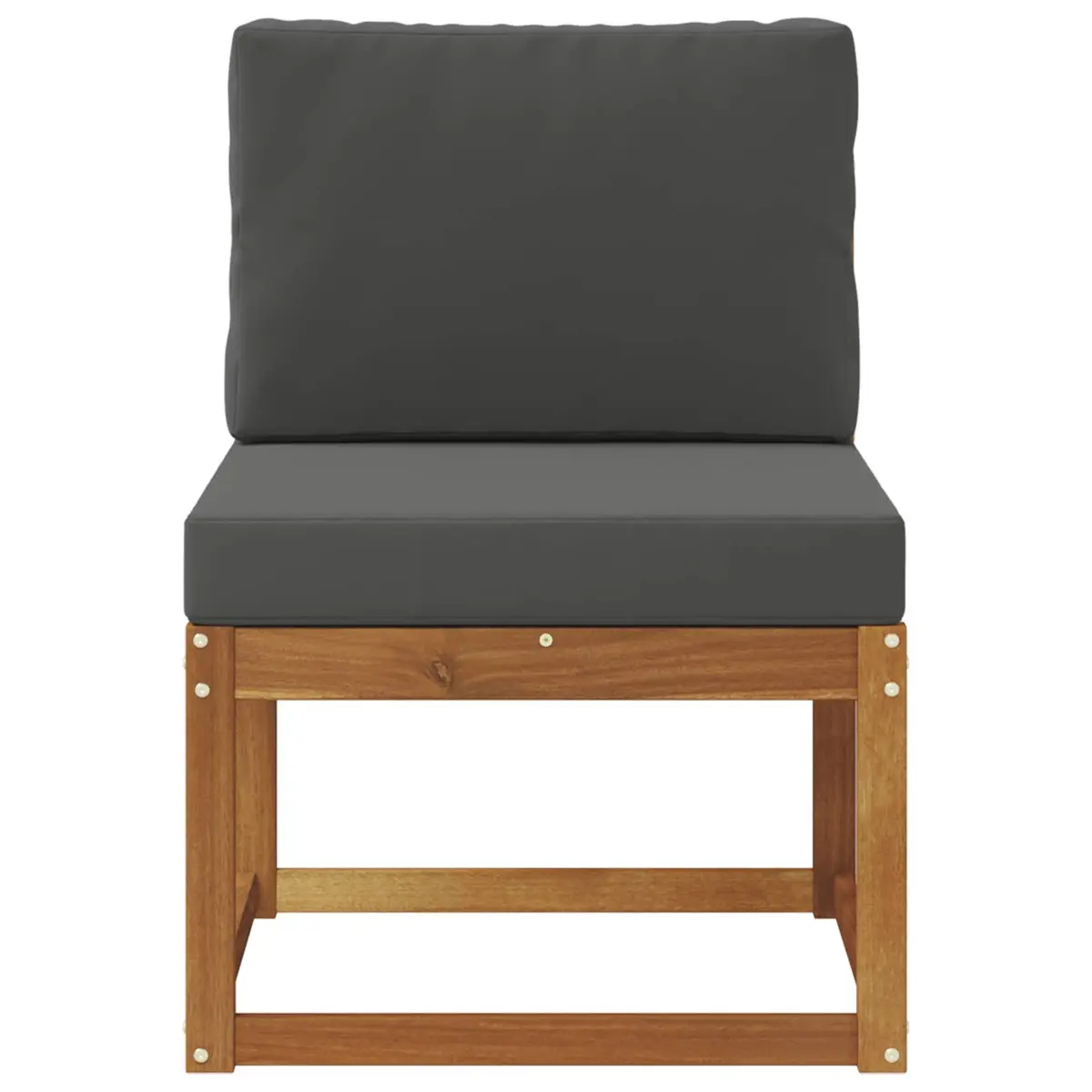 Outdoor Middle Sofa Modular Sectional Seat Acacia Wood Garden Patio Furniture