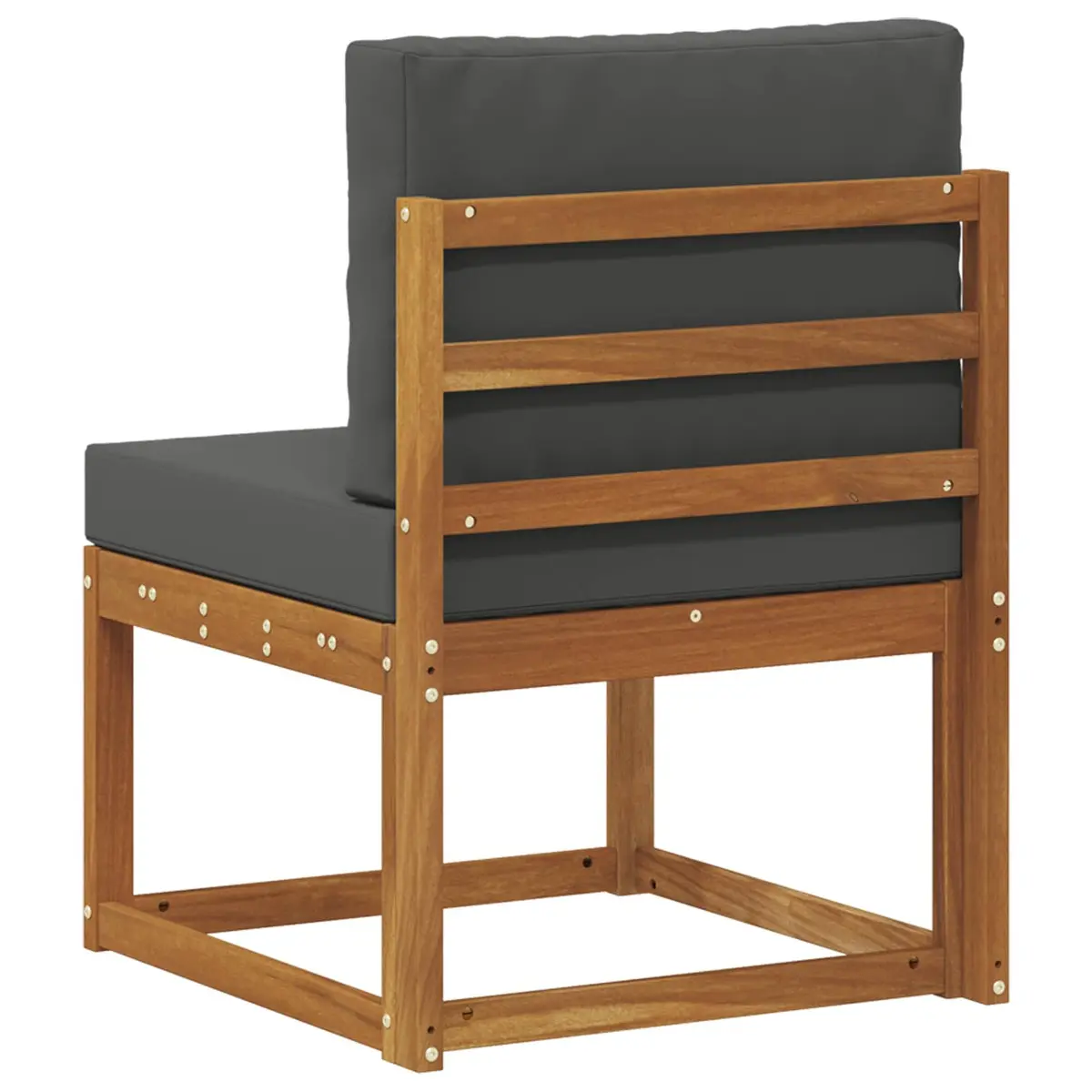 Outdoor Middle Sofa Modular Sectional Seat Acacia Wood Garden Patio Furniture