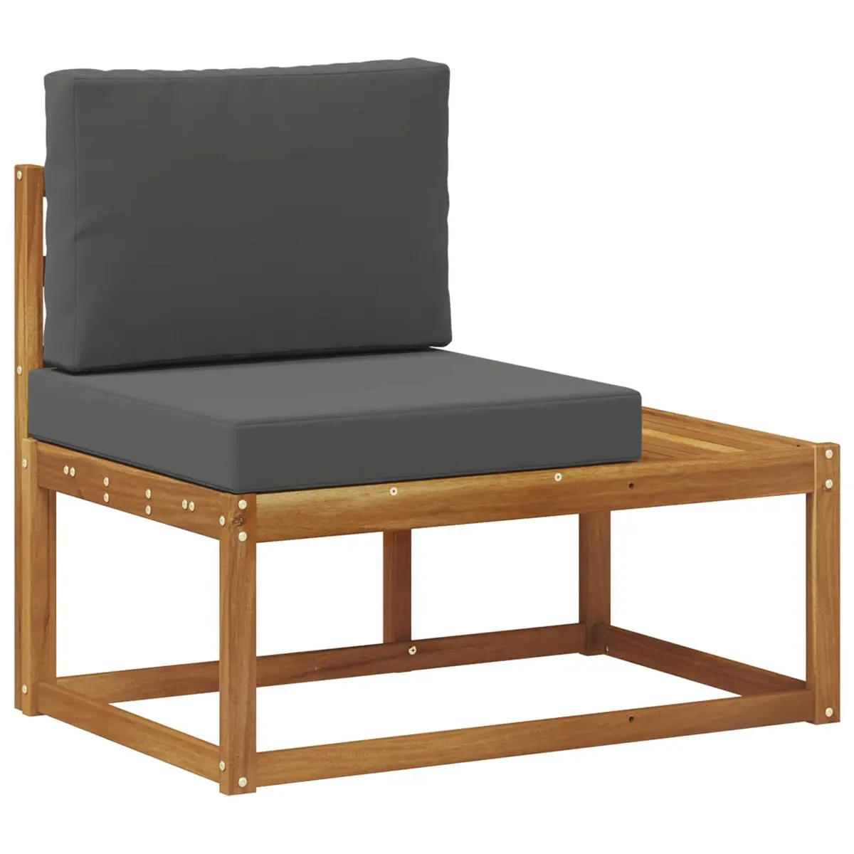 Outdoor End Sofa Modular Sectional Unit Garden Balcony Furniture Slatted Design