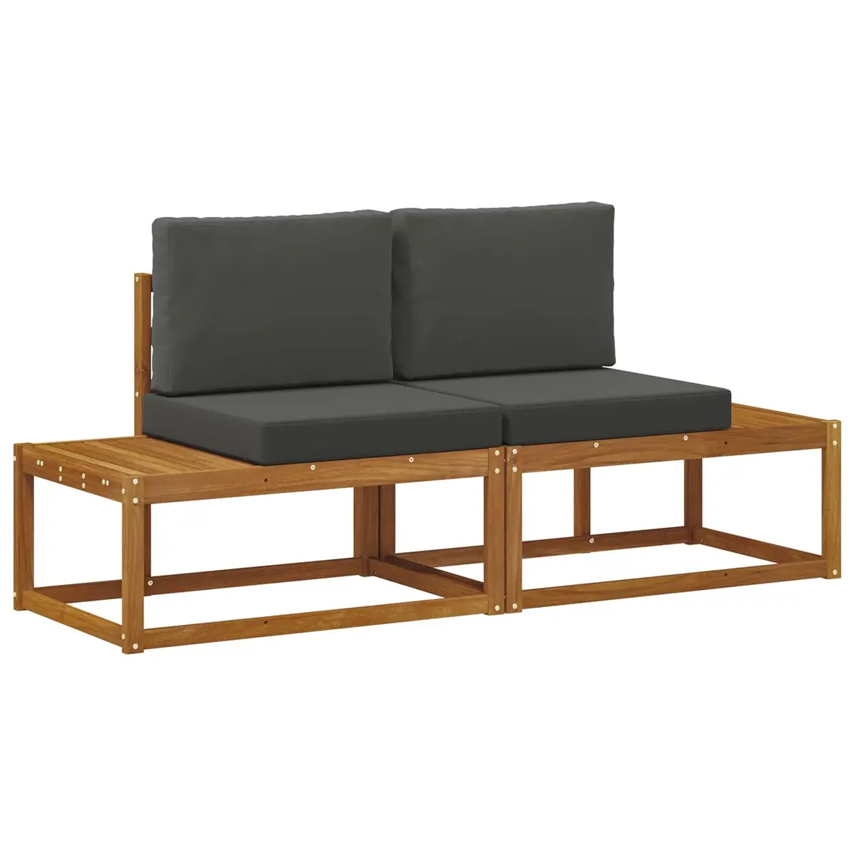 Outdoor Sectional Sofa Modular Seating Unit for Patio Garden 2 Piece Brown
