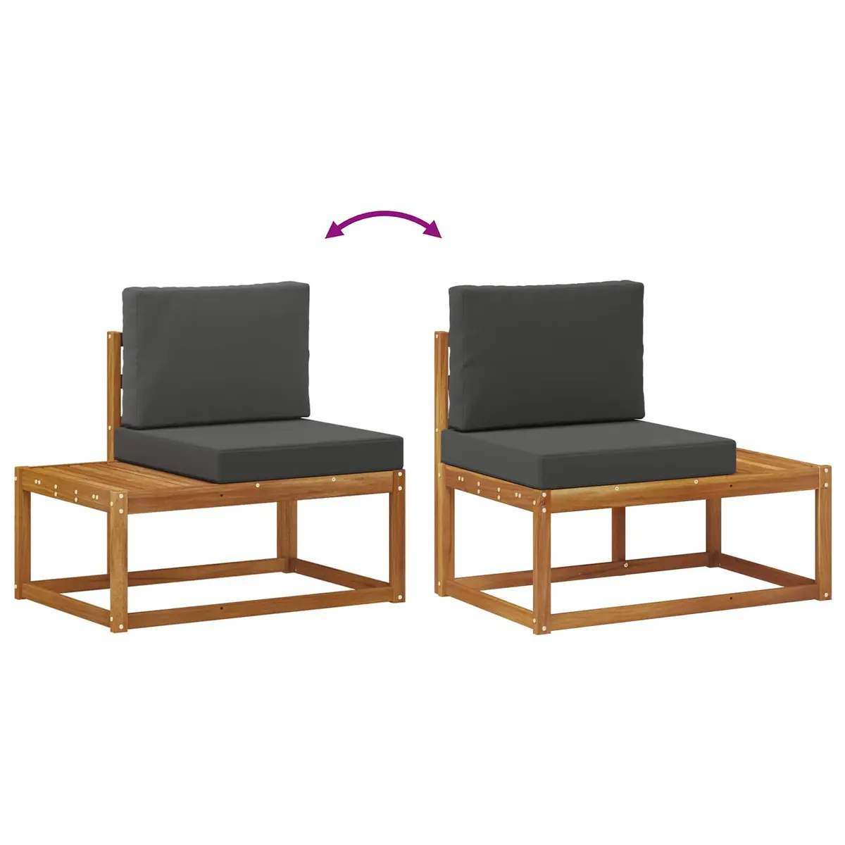 Outdoor Sectional Sofa Modular Seating Unit for Patio Garden 2 Piece Brown