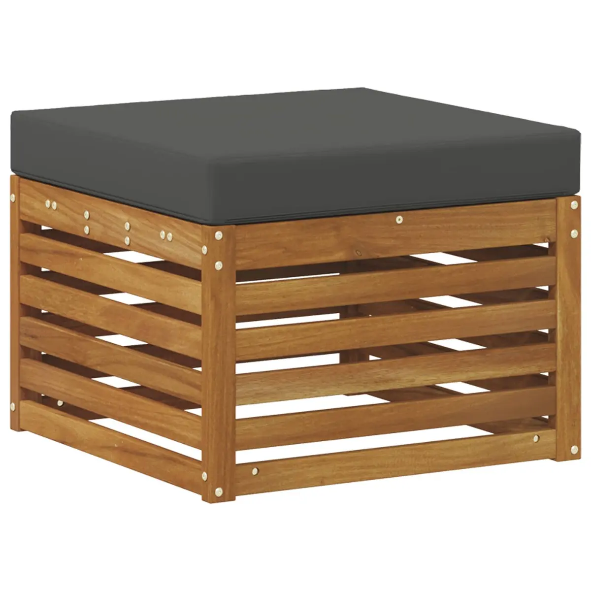 Outdoor Footstool Garden Patio Furniture Solid Acacia Wood Brown