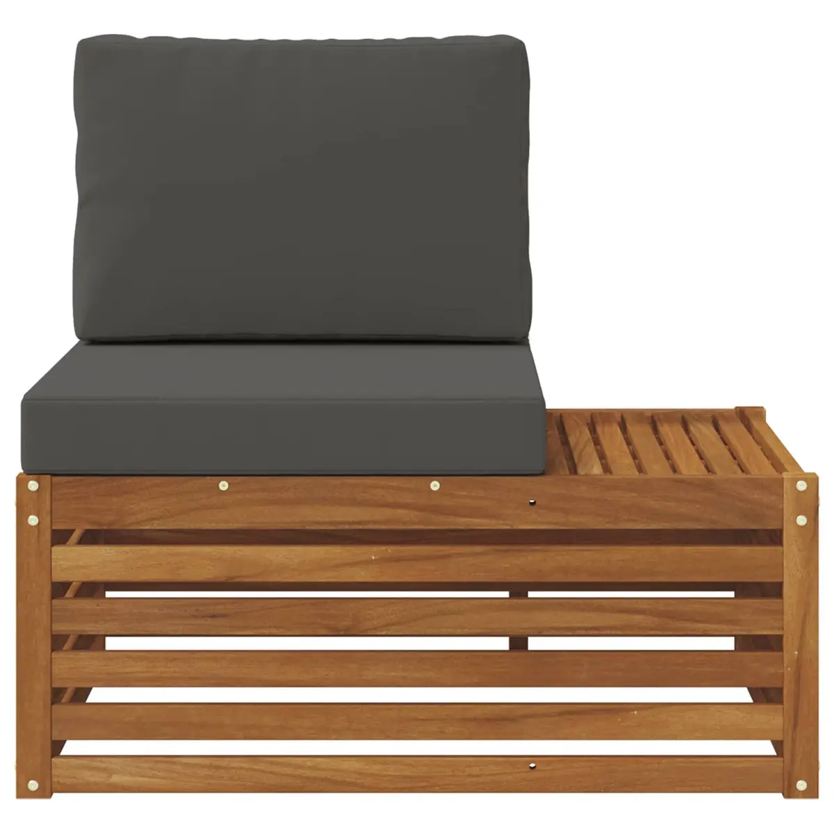 Outdoor End Sofa Garden Seating Unit Brown Solid Acacia Wood 91 x 63 x 73 cm