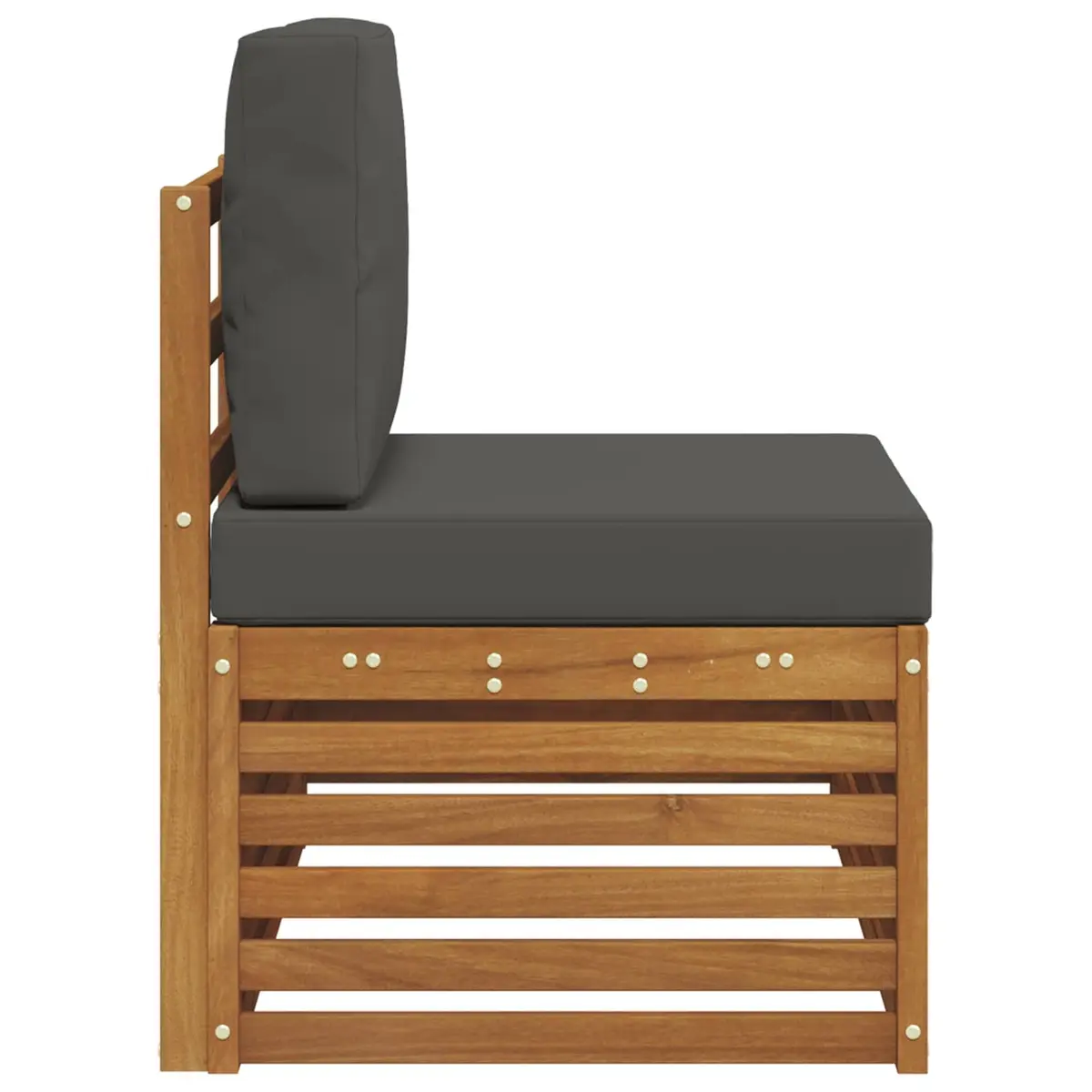 Outdoor End Sofa Garden Seating Unit Brown Solid Acacia Wood 91 x 63 x 73 cm
