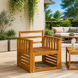 Brown Outdoor Armrests – 2 Pieces, 60 x 6 x 61 cm