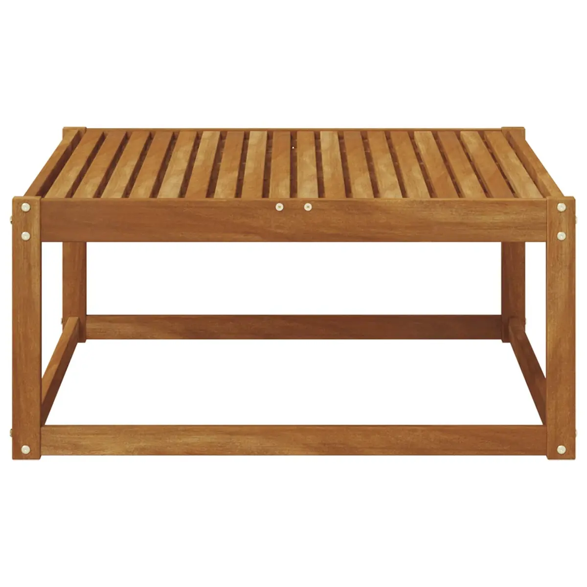 Outdoor Garden Table Natural 79 x 79 x 37 cm Patio Side Table Slatted Design