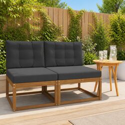 Outdoor Middle Sofa Sectional Unit Garden Patio Furniture Solid Wood Modular