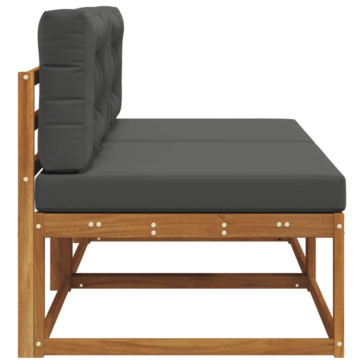 Outdoor Middle Sofa 2 Piece for Garden Patio Brown
