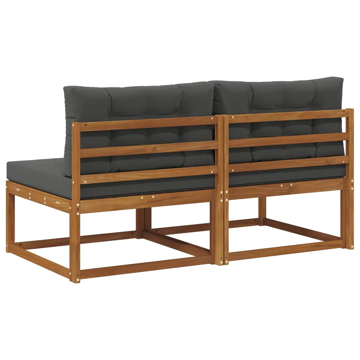 Outdoor Middle Sofa 2 Piece for Garden Patio Brown