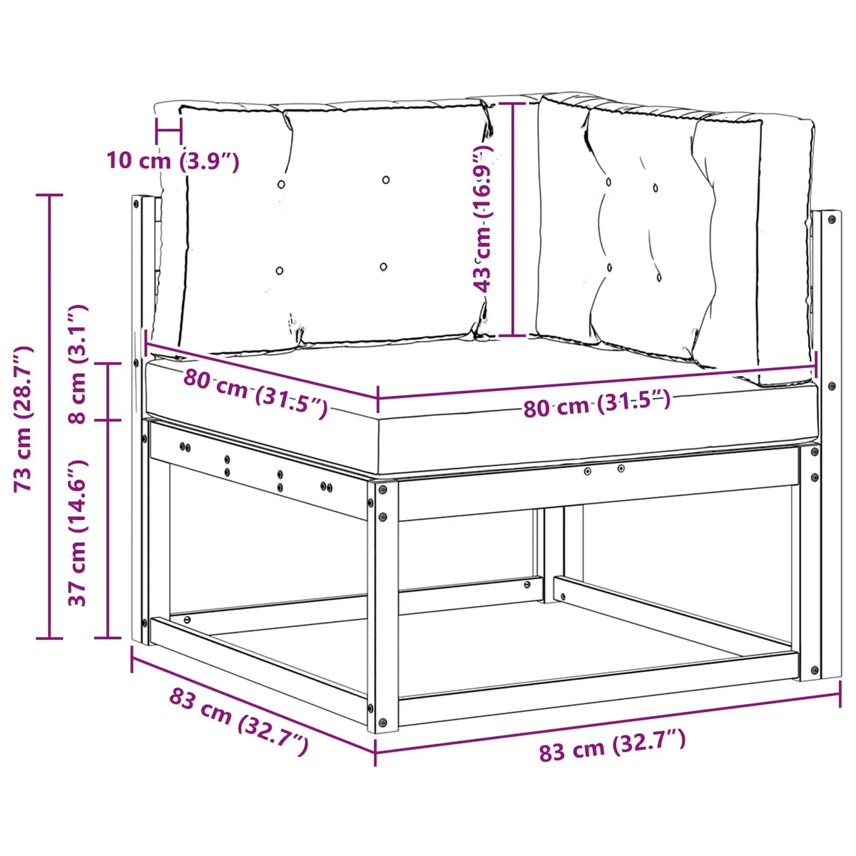 Outdoor Corner Sectional Sofa Unit
