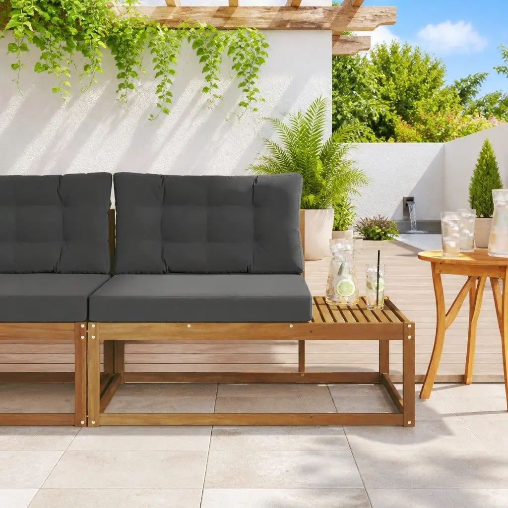 Brown Outdoor Sectional Sofa with Cushion