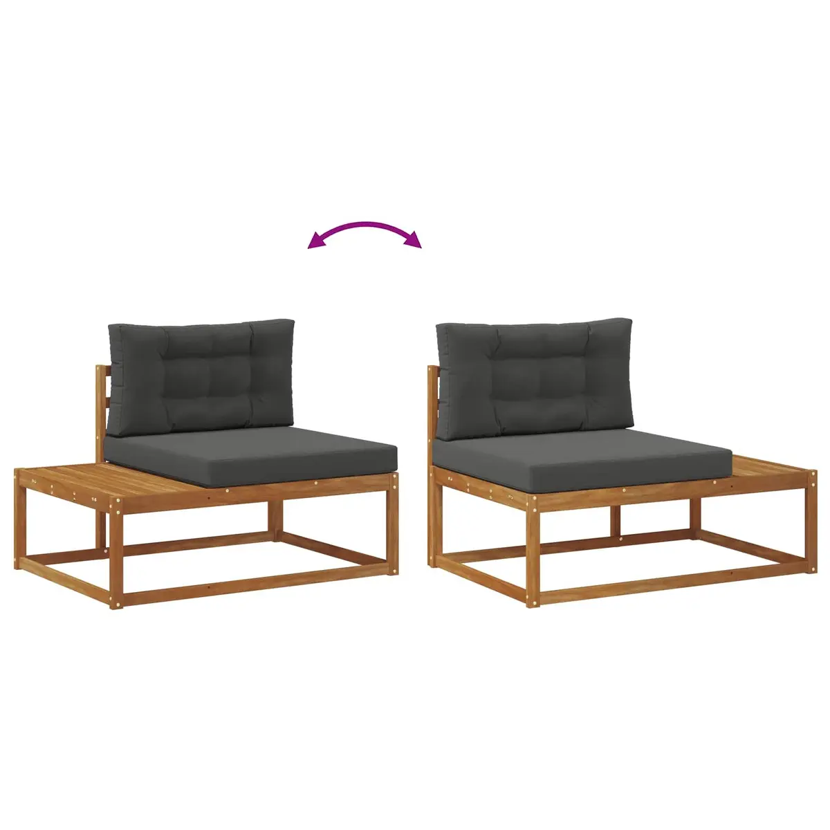 Brown Outdoor Sectional Sofa with Cushion