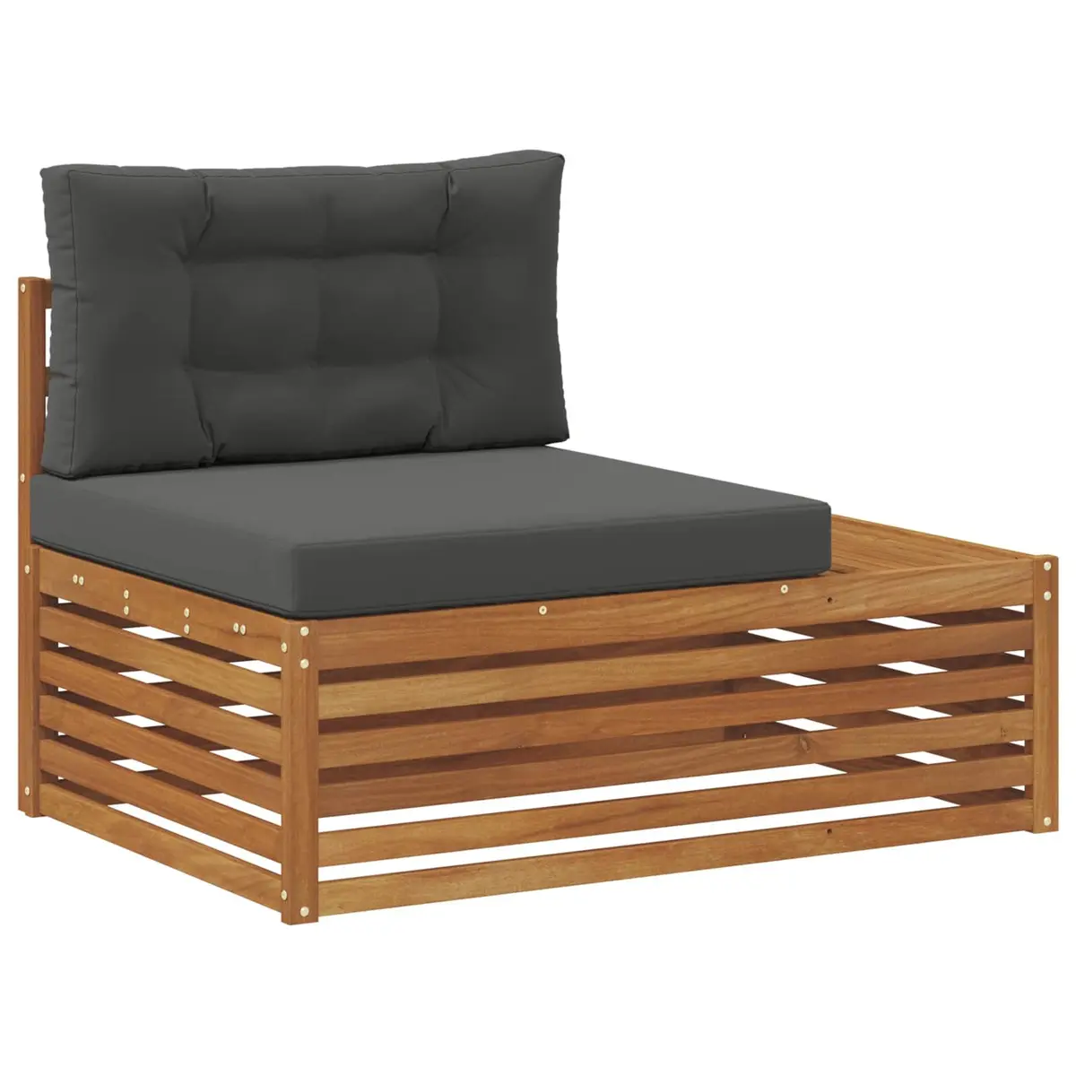 Outdoor End Sofa Garden Patio Solid Acacia Wood Brown 115 x 83 x 73 cm