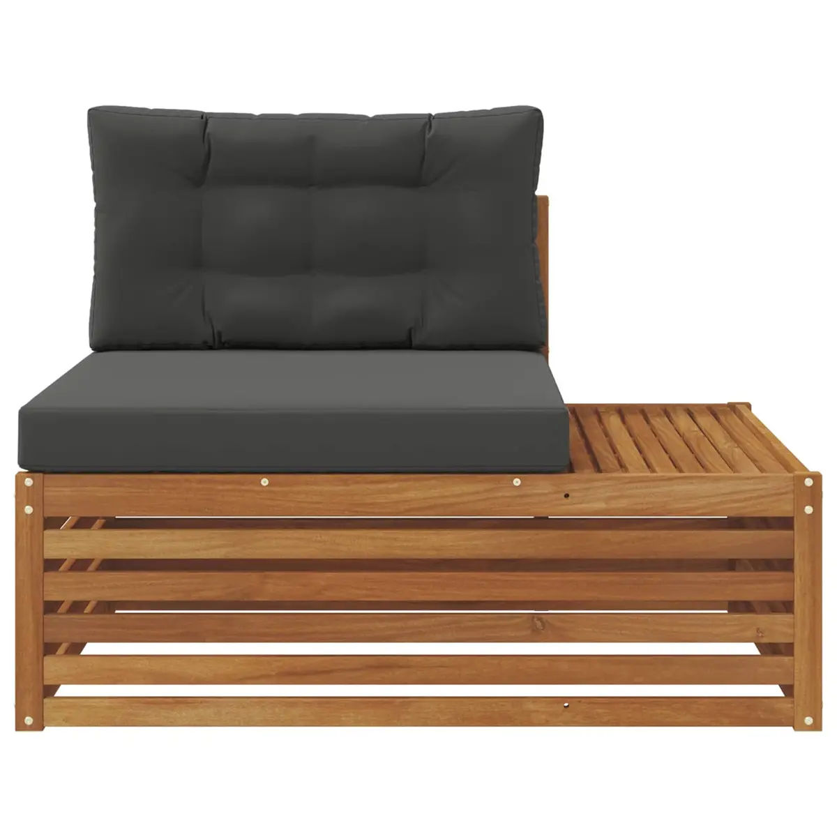 Outdoor End Sofa Garden Patio Solid Acacia Wood Brown 115 x 83 x 73 cm