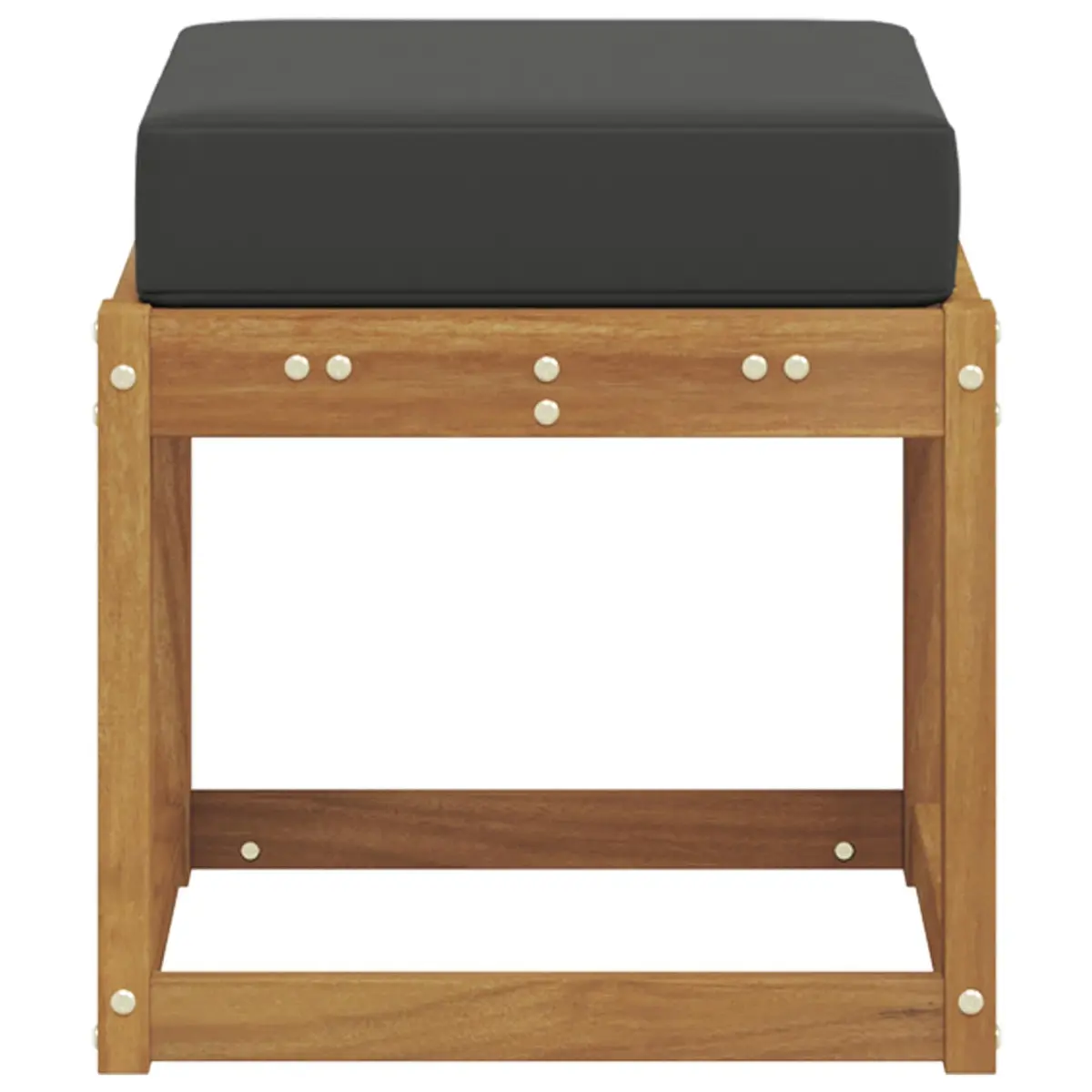 Stool Bench Indoor Outdoor Seating Solid Acacia Wood Natural Anthracite