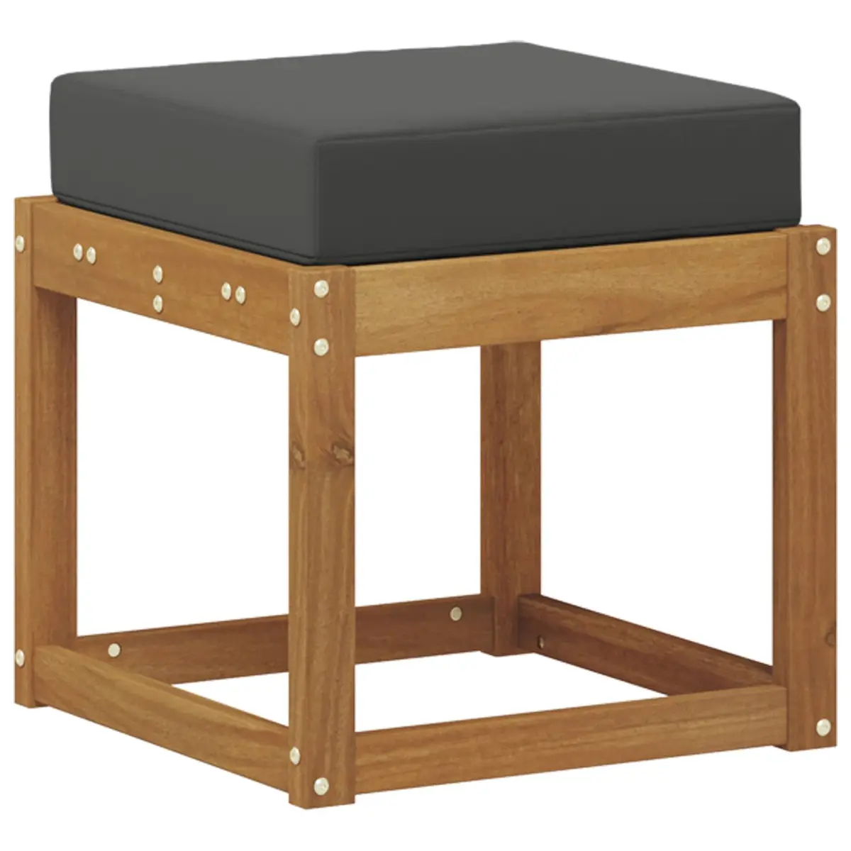 Stool Bench Indoor Outdoor Seating Solid Acacia Wood Natural Anthracite