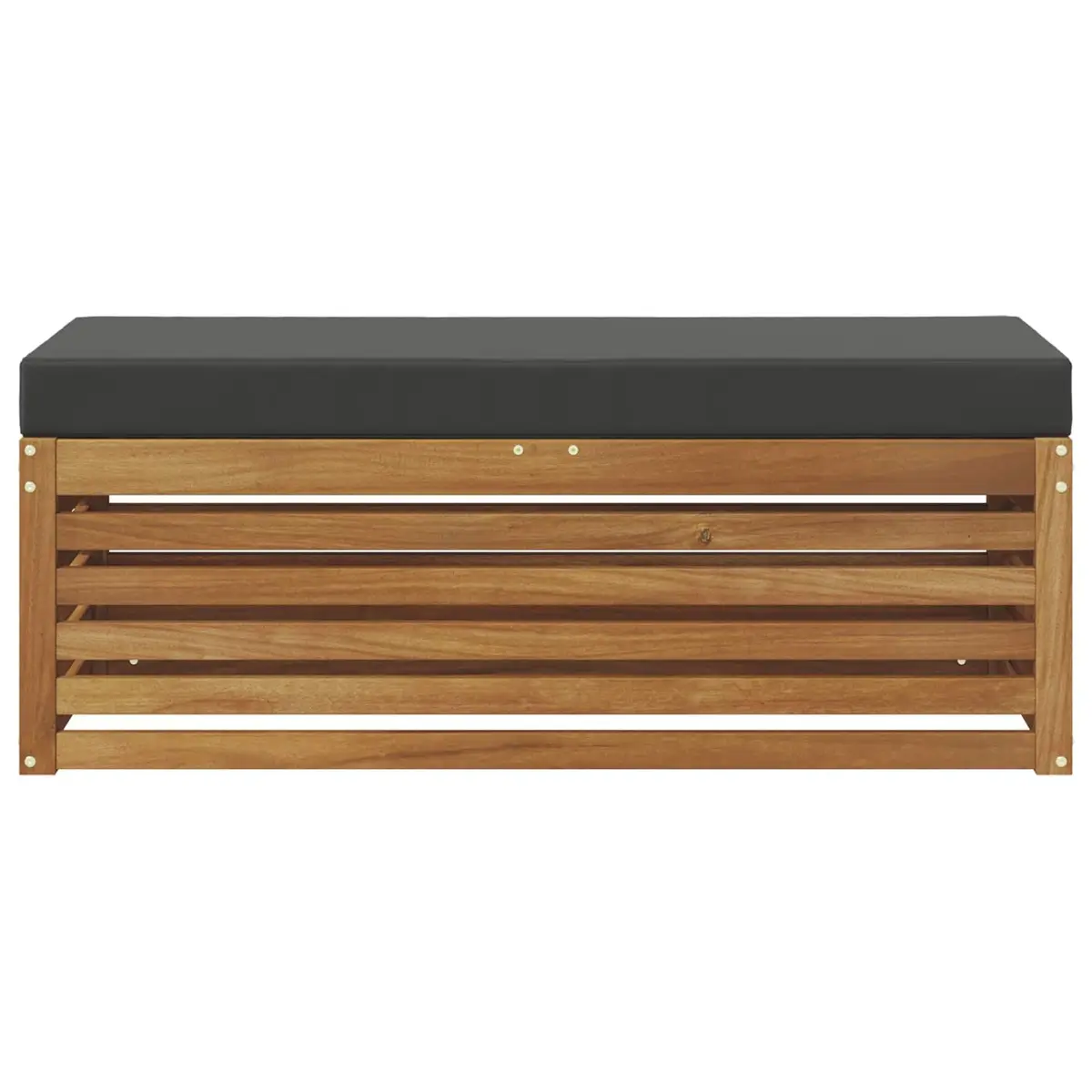 Stool Bench Solid Acacia Wood Garden Outdoor Seat Natural and Anthracite