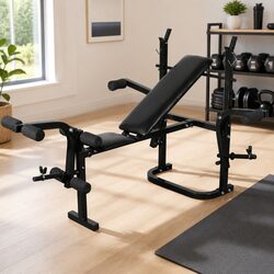 Black Adjustable Weight Bench: Steel Construction & Versatility
