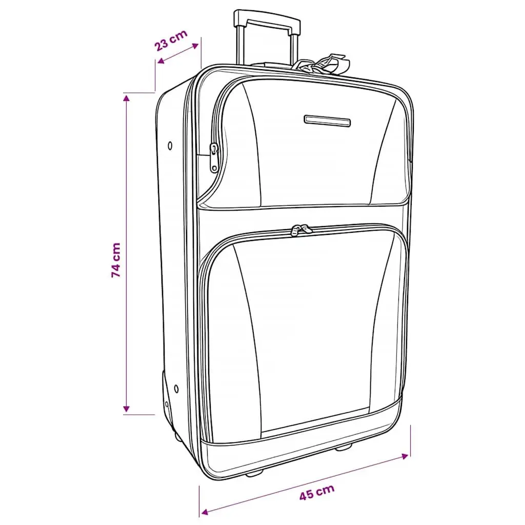 Black Lightweight Travel Luggage Set 5 Piece Trolley Suitcase with Telescopic Handles Smooth Rolling Wheels and Matching Travel Toiletry Bags