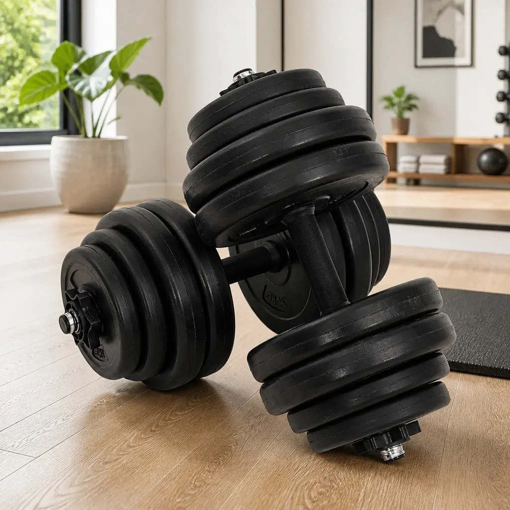 Red Dumbbells 2x15kg Weight Set