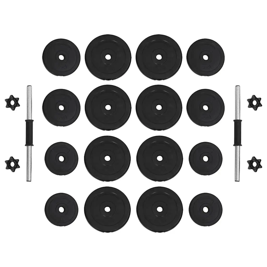 Red Dumbbells 2x15kg Weight Set