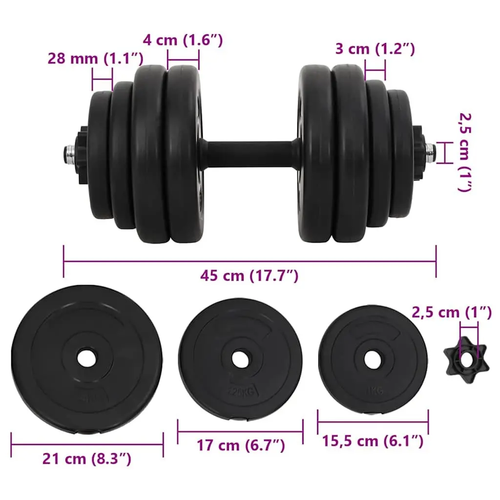 Red Dumbbells 2x15kg Weight Set