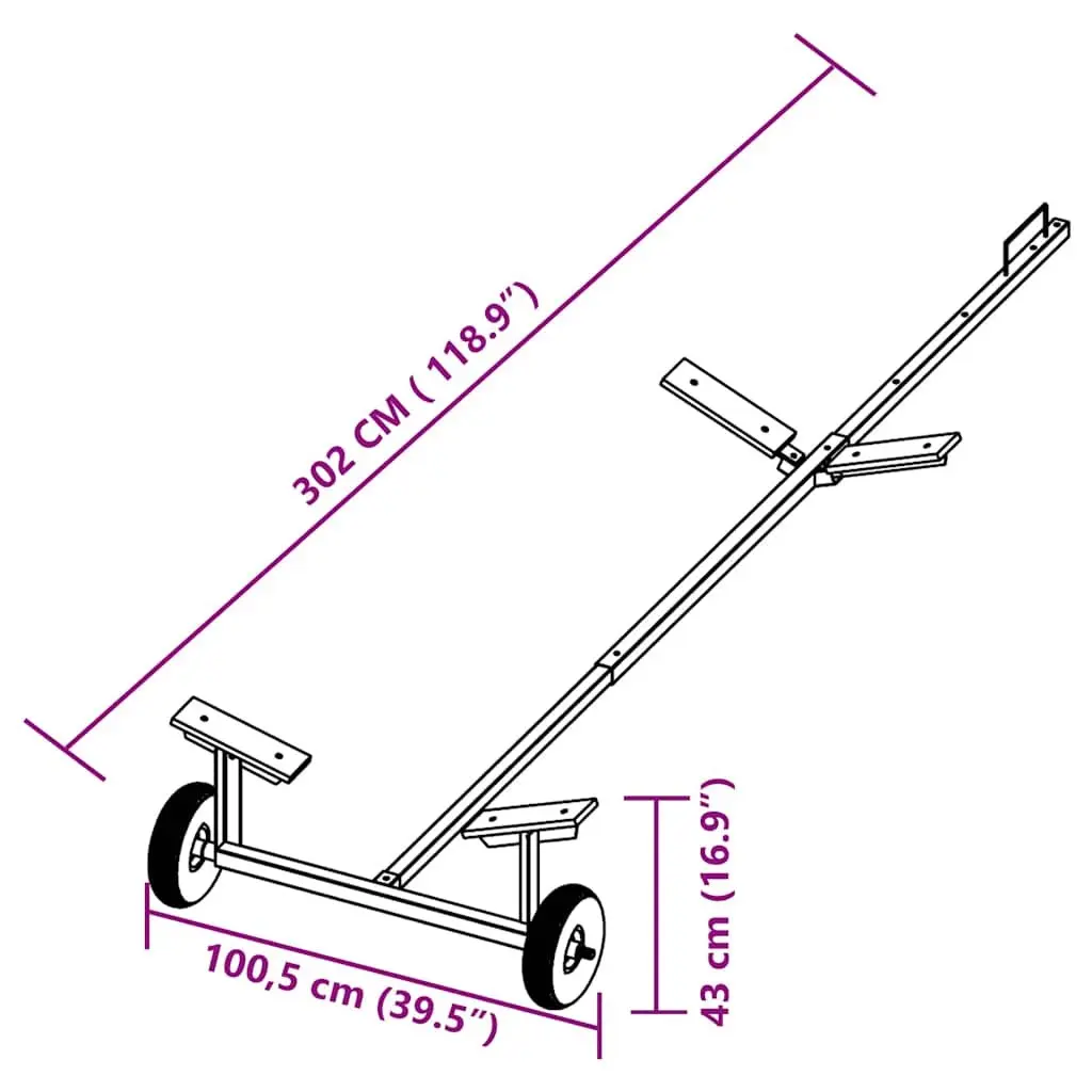 Boat Trailer for Small Vessels 160 kg Capacity Adjustable Frame