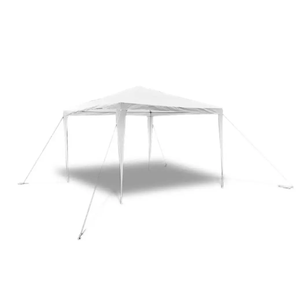 Outdoor Canopy Pavilion 3x3m Steel Frame White Garden Gazebo with Pyramid Roof