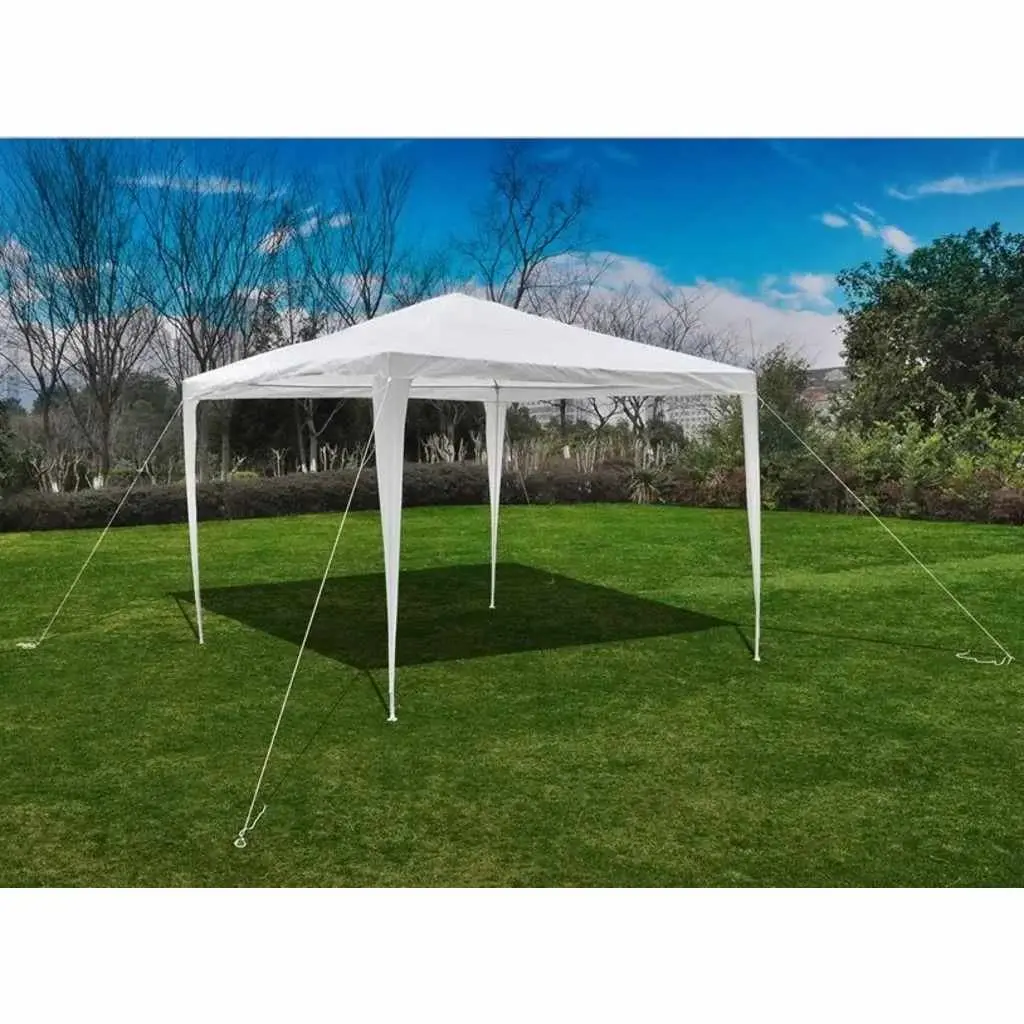Outdoor Canopy Pavilion 3x3m Steel Frame White Garden Gazebo with Pyramid Roof