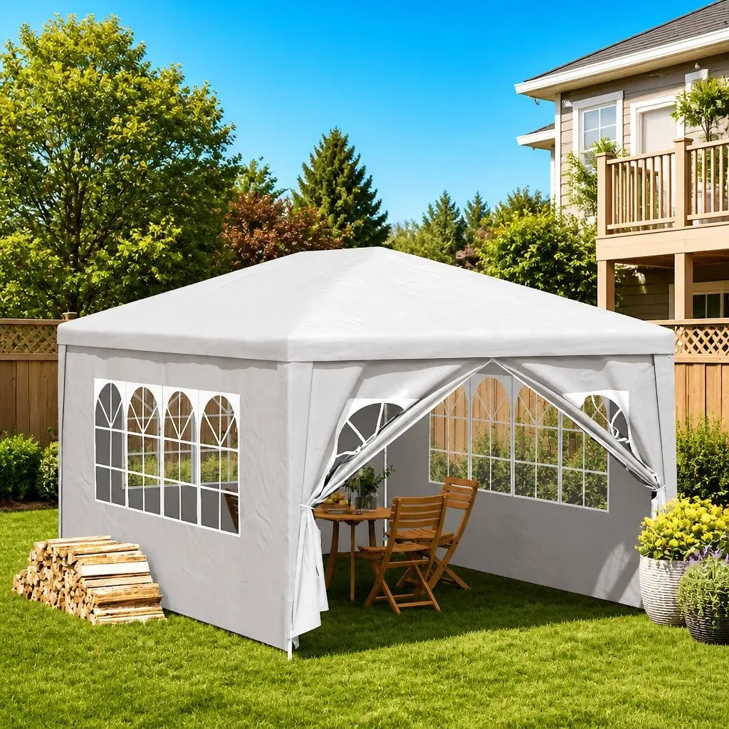 3x4m White Party Tent with Steel Frame