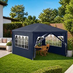 3x4 m Blue Outdoor Party Tent with Rust-Resistant Frame