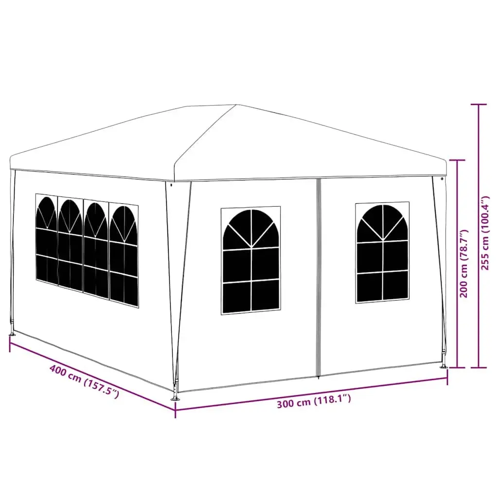 Party Tent Outdoor 3x4 m Garden Canopy Gazebo Shelter Blue