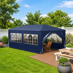 3x6 m Blue Outdoor Party Tent with Steel Frame
