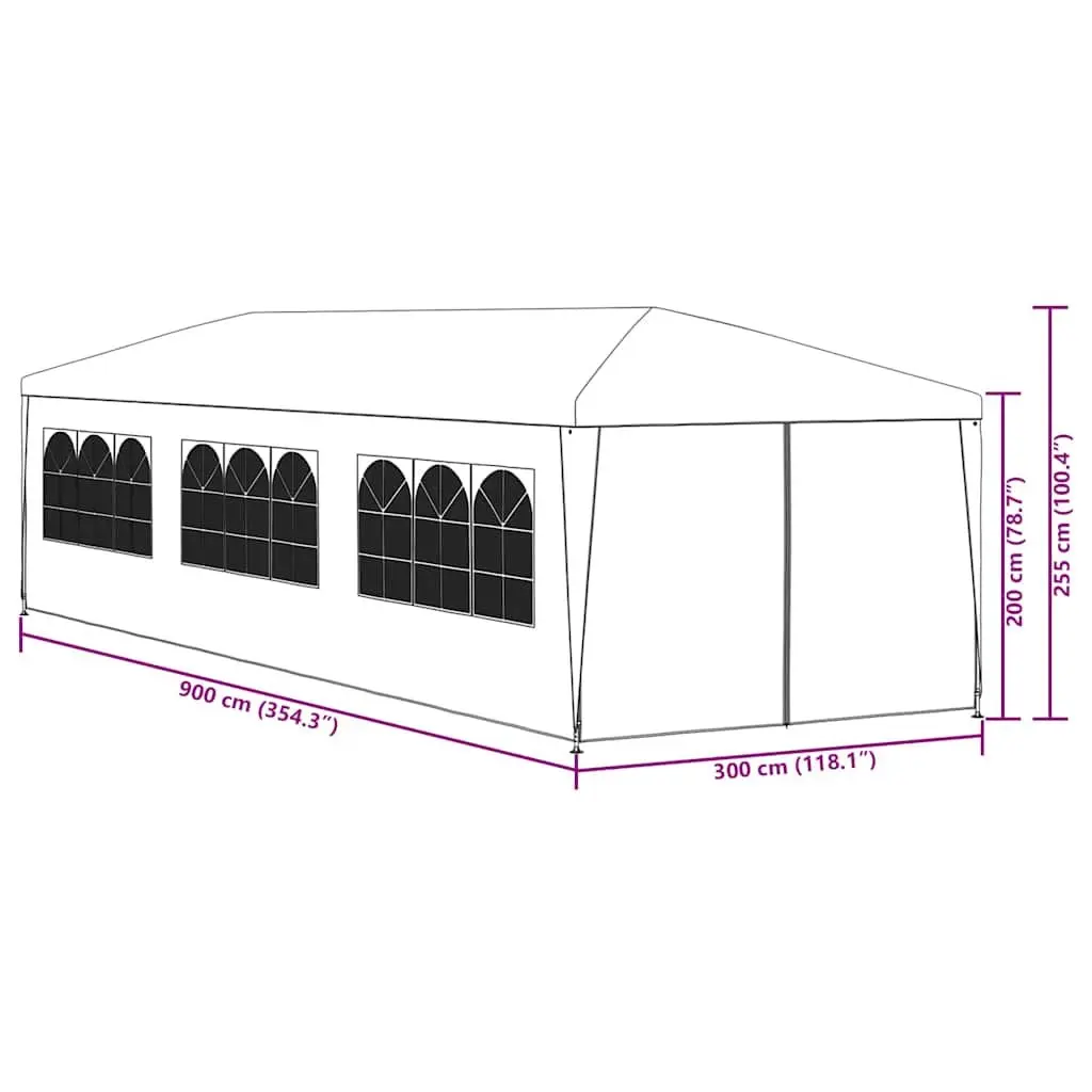 3x9m Blue Outdoor Party Tent