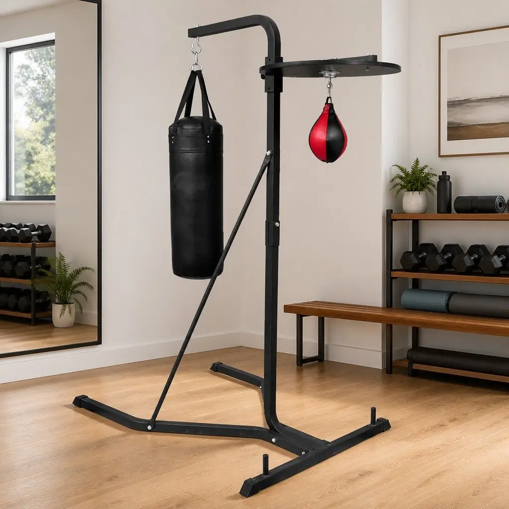 2 Way Boxing Punching Bag Stand with Speedball Attachment