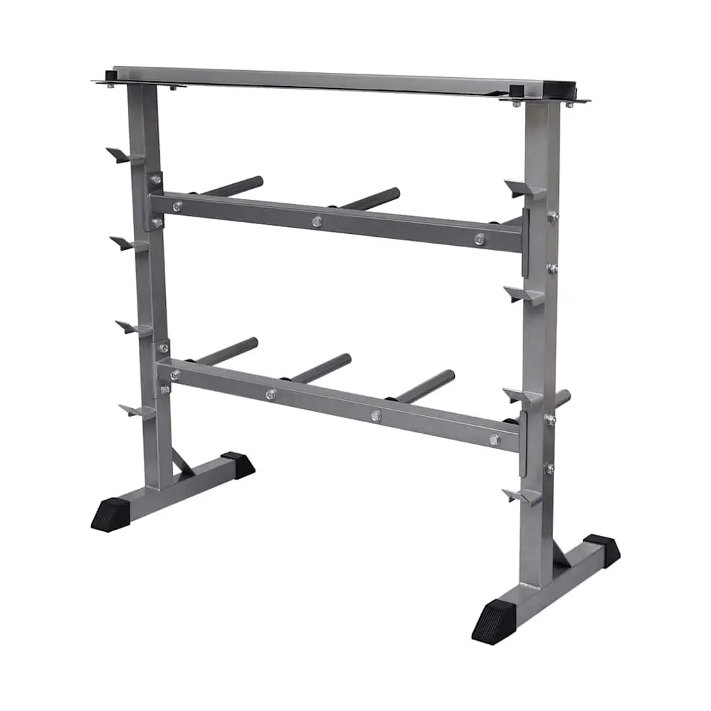Dumbbell Barbell Rack Home Gym Black Steel Organizer 49 x 100 x 95 cm