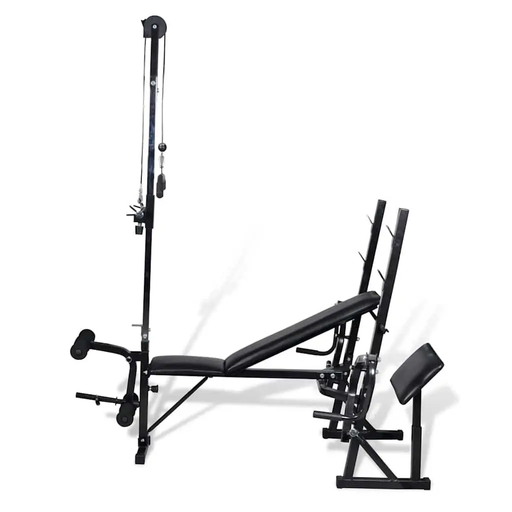 Fitness Workout Bench Grey Home Gym Exercise Equipment