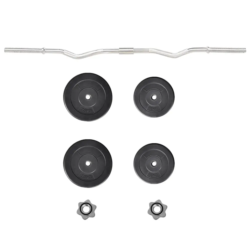 Curl Bar for Home Gym Strength Training 120cm 30kg Total
