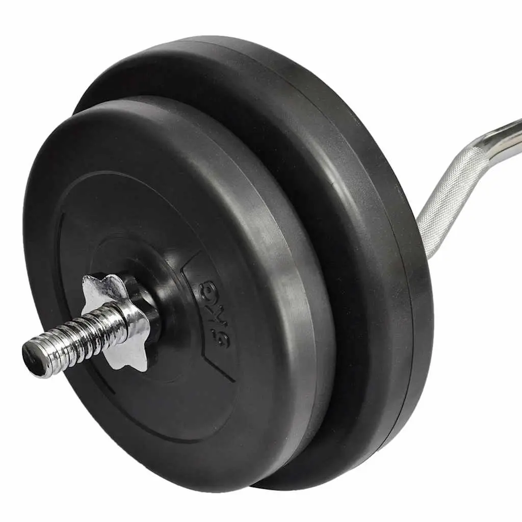 Curl Bar for Home Gym Strength Training 120cm 30kg Total