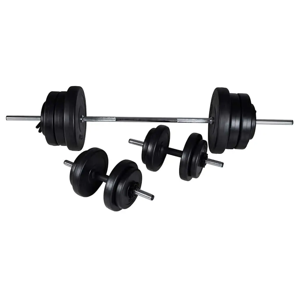 Barbell Dumbbell Set 60.5kg Chrome Plated Steel Weight Lifting Home Gym Exercise