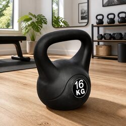 Concrete and Plastic 16 kg Black Kettlebell Specifications