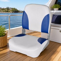 Specifications of Blue and White Foldable Boat Seat