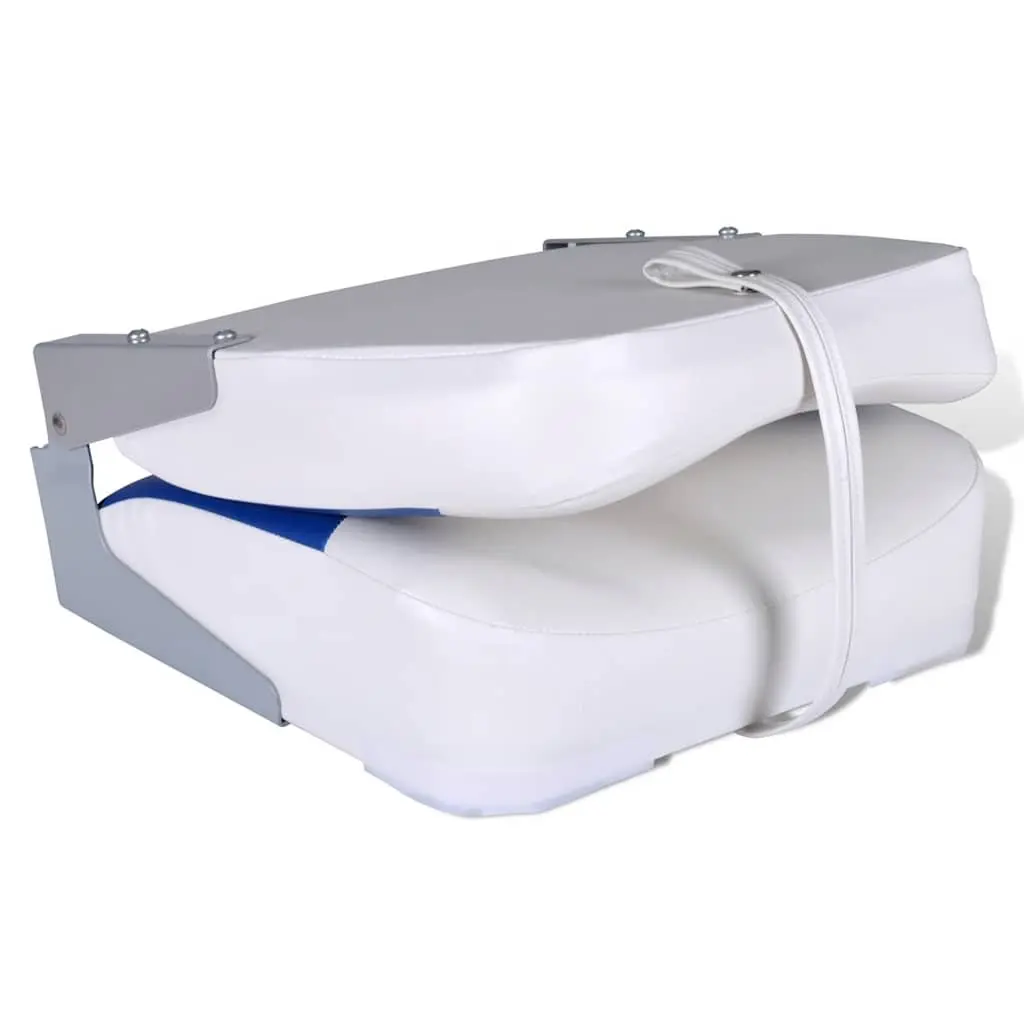 Blue and White Foldable Boat Seat