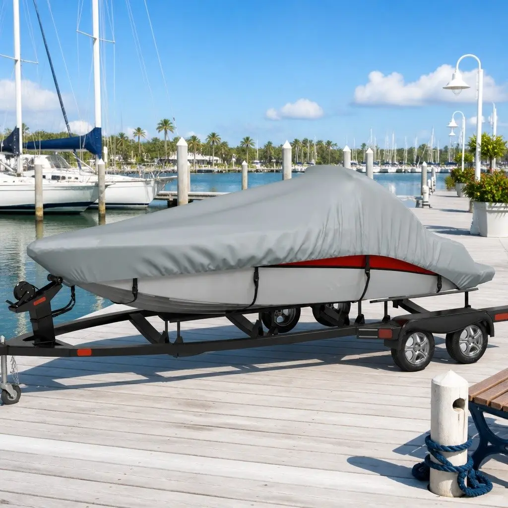 Boat Cover for Mooring and Storage Grey 519-580cm Heavy Duty Water Repellent