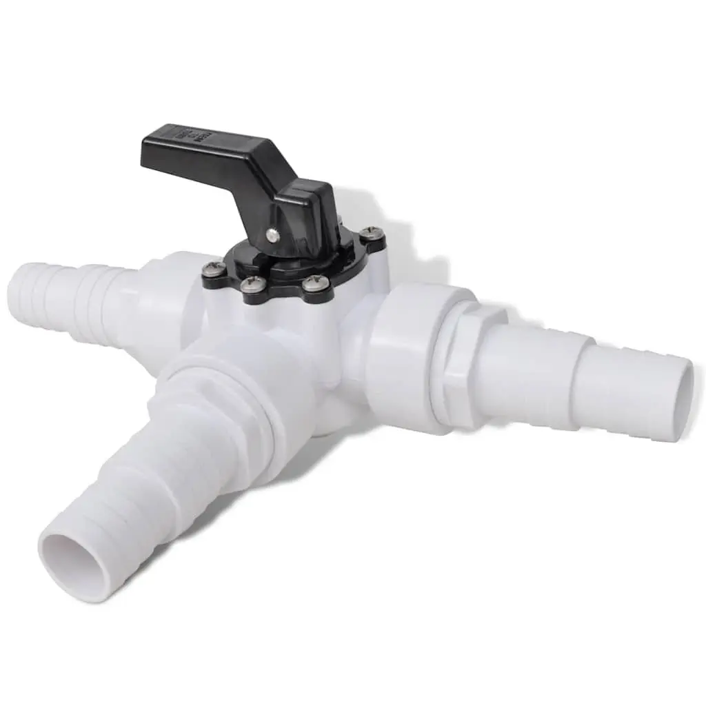 Pool Solar Heater Bypass Kit 3-Way Valve T-Connector Steel Clamps Tube Couplings