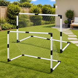 Mini Soccer Goals Set 2pcs Kids Football Training Post Net Outdoor Backyard