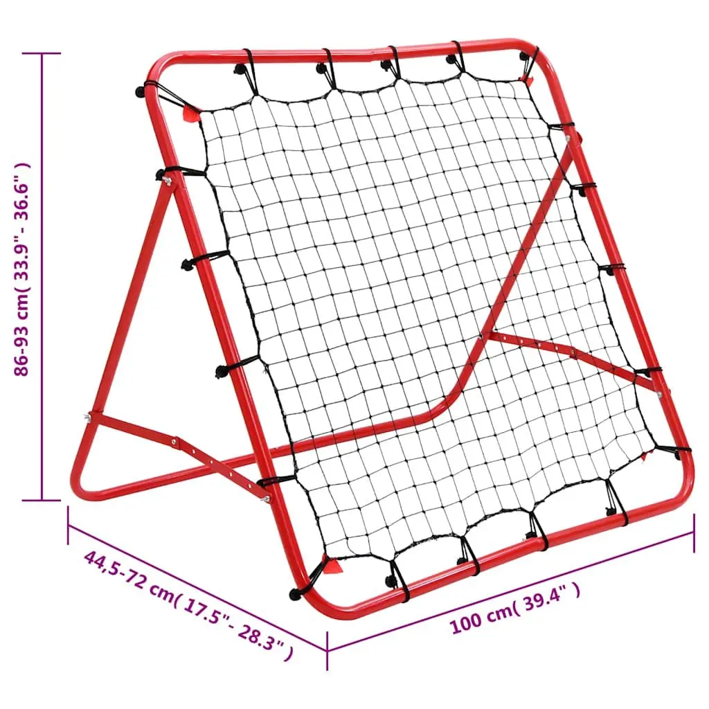 Football Kickback Rebounder Training Net Goal 100x100cm Adjustable 4 Angles