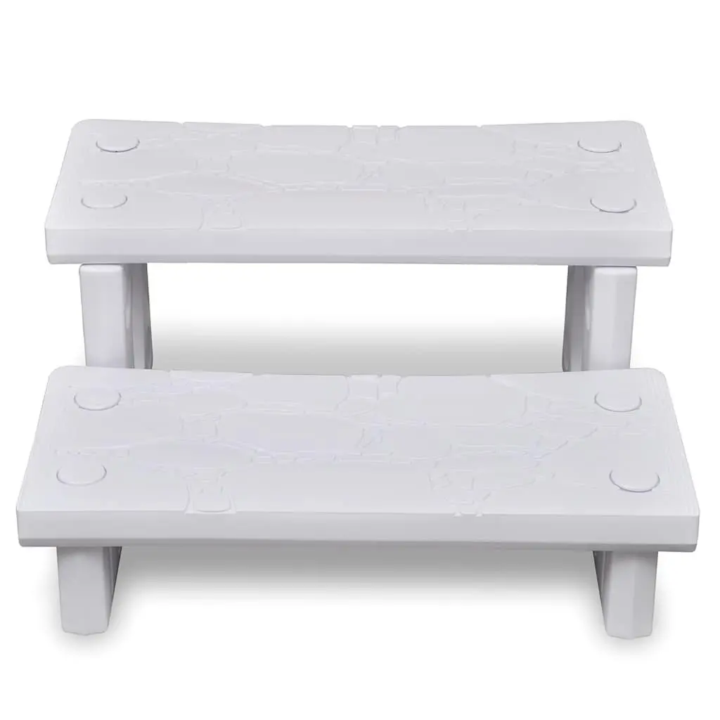 Spa Steps White Non-Skid Hot Tub Access Steps Reversible Treads Pool Accessories