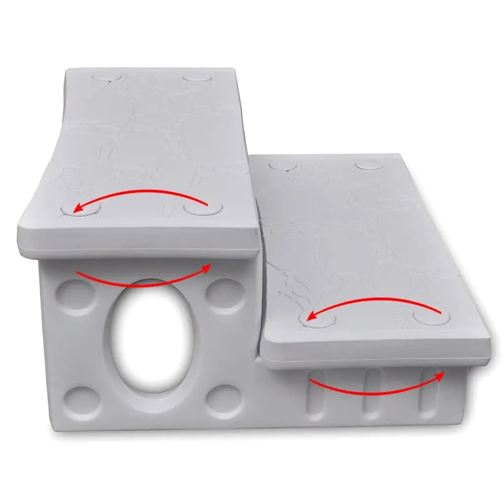 Spa Steps White Non-Skid Hot Tub Access Steps Reversible Treads Pool Accessories