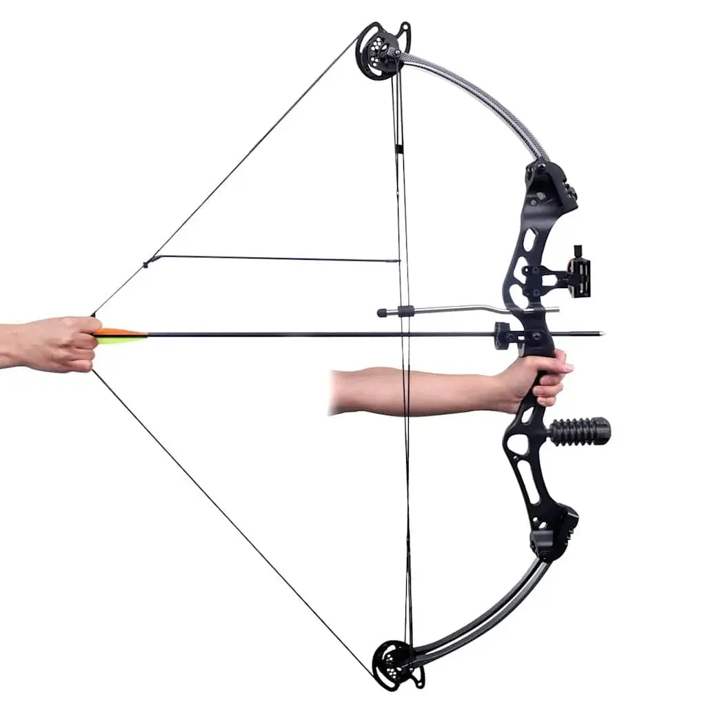 Compound Bow for Hunting and Target Archery Adjustable Draw Weight 40-50 lbs 35 Inches Black
